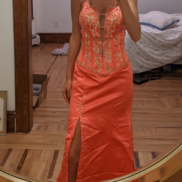 Coral Custom Prom Dress - Picture 8 of 16